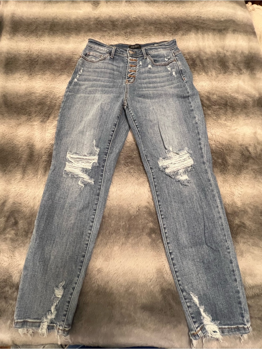 Judy Blue Light Blue High-Rise Distressed Jeans